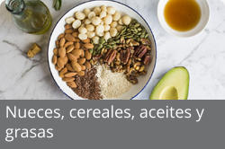 Nueces, cereales, aceites y grasas